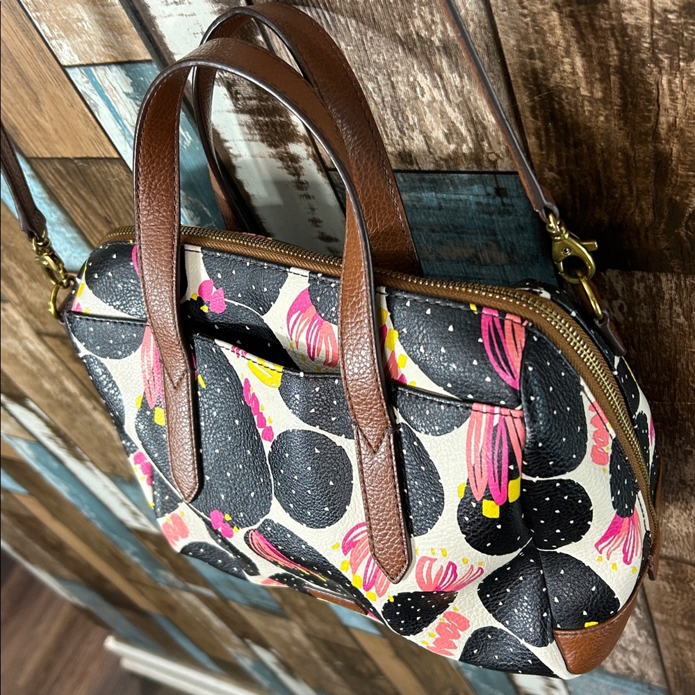 Fossil floral cactus Brown Fabric Interior crossbody bag - Picture 5 of 16